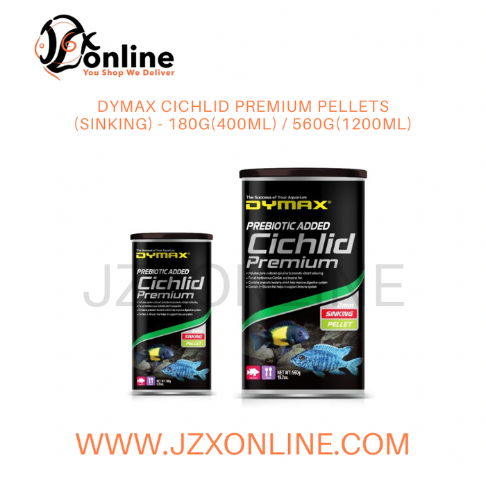 DYMAX Cichlid Premium Pellets (Sinking) - 180g(400ml) / 560g(1200ml)