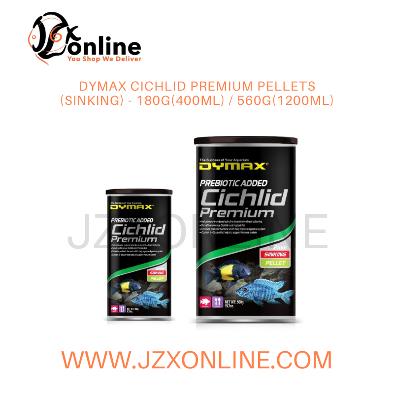 DYMAX Cichlid Premium Pellets (Sinking) - 180g(400ml) / 560g(1200ml)