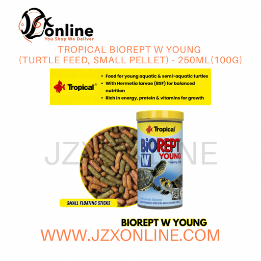 TROPICAL Biorept W Young (Turtle Feed, Small Pellet) - 250ml(100g)