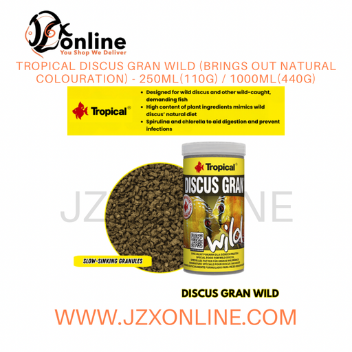 TROPICAL Discus Gran Wild (Brings out natural Colouration) - 250ml(110g) / 1000ml(440g)