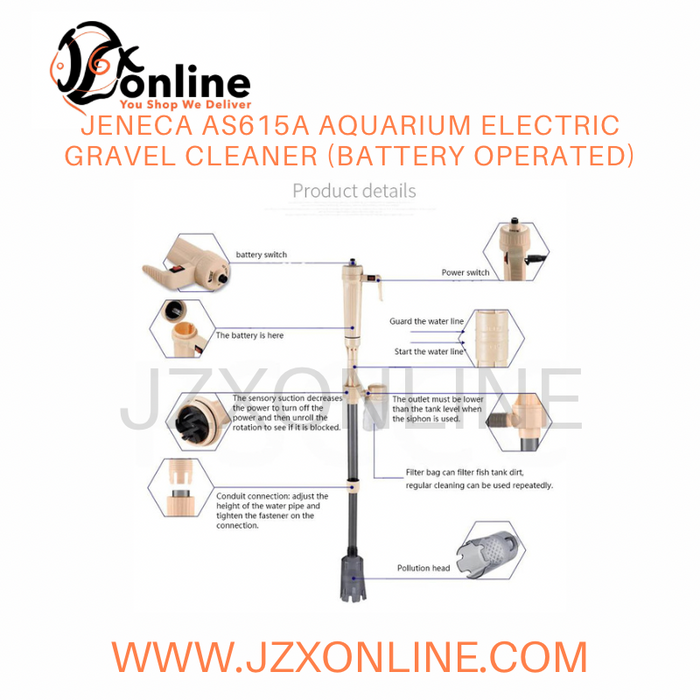 JENECA AS615A Aquarium Electric Gravel Cleaner Battery Operated