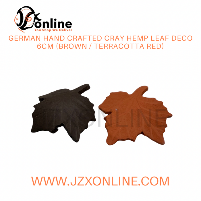 German Hand Crafted Cray Hemp Leaf Deco 6cm (Brown / Terracotta Red)