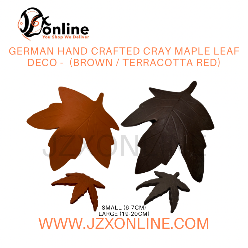 German Hand Crafted Cray Maple Leaf Deco -  (Brown / Terracotta Red)