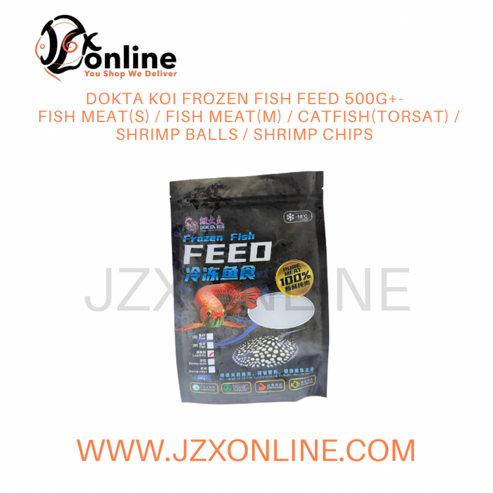 Dokta Koi Frozen Fish feed (500g) - Fish meat(s) / Fish meat(m) / Catfish(torsat) / Shrimp balls / Shrimp chips