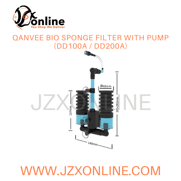 QANVEE Bio Sponge Filter With Pump (DD100A / DD200A)