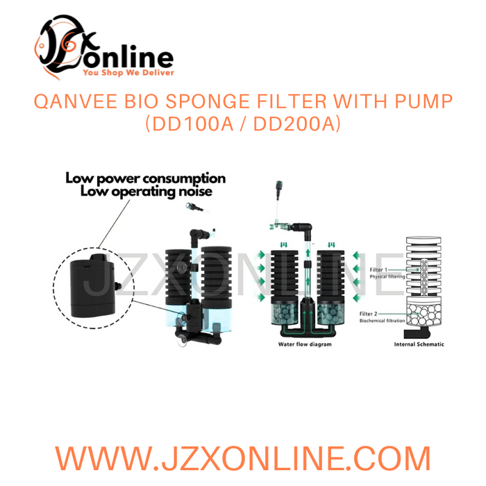 QANVEE Bio Sponge Filter With Pump (DD100A / DD200A)