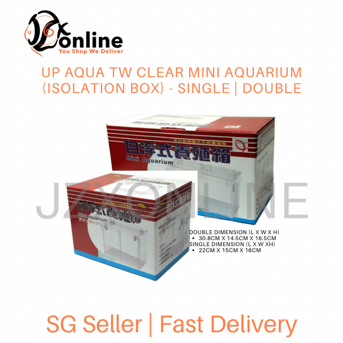 UP AQUA TW Clear Mini Aquarium (Isolation Box) - Single | Double