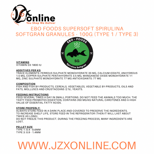 EBO FOODS SuperSoft Spirulina Granules 100g (Type 1 / Type 3)