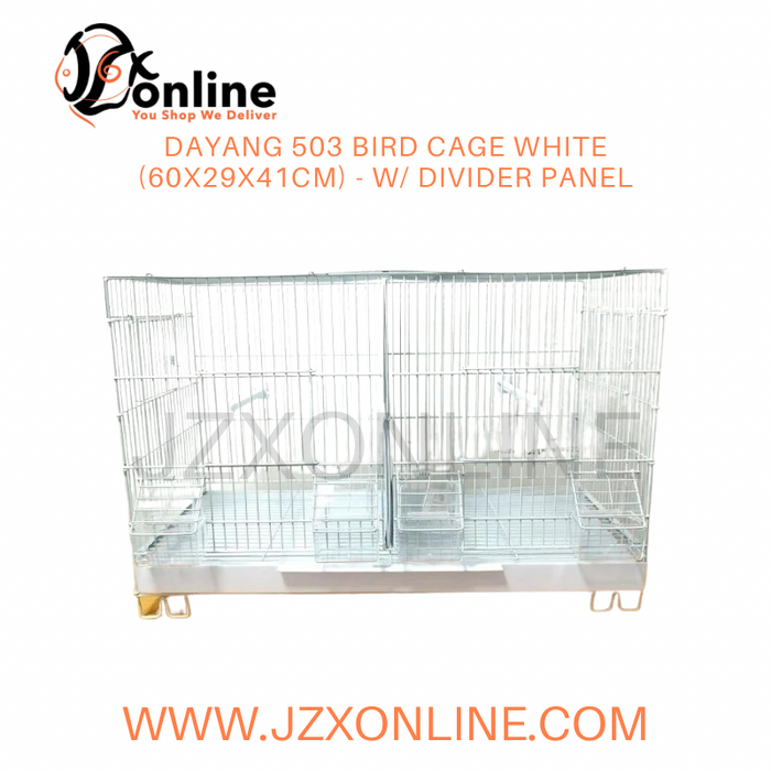 DAYANG 503 Bird Cage White (60x29x41cm) - w/ Divider Panel