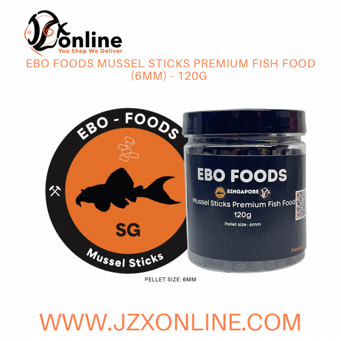 EBO FOODS Mussel Sticks Premium Fish Food 6mm - 120g / 600g / 1kg