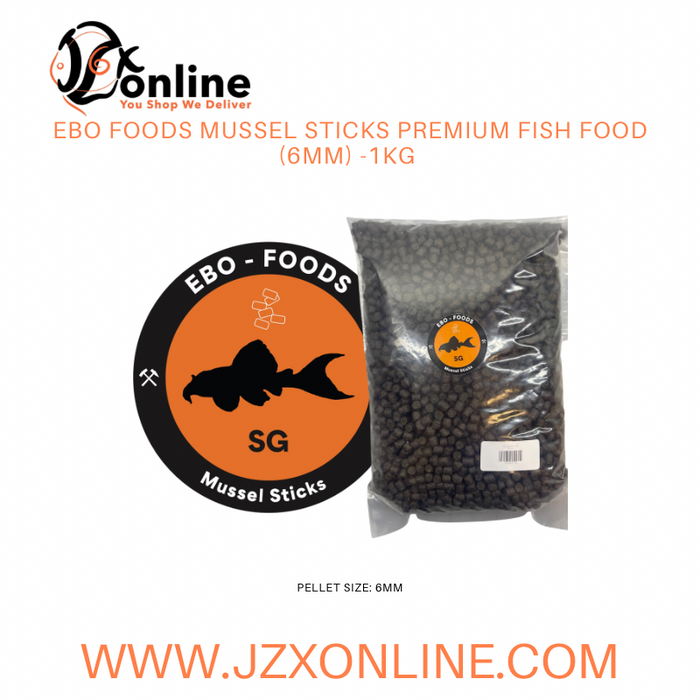 EBO FOODS Mussel Sticks Premium Fish Food 6mm - 120g / 600g / 1kg