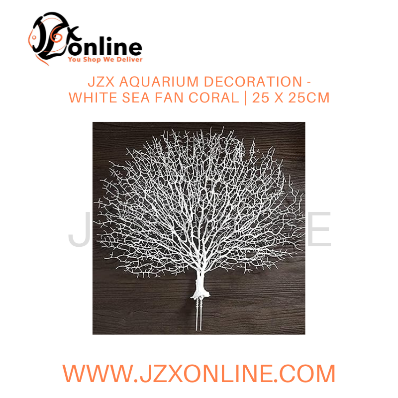 JZX Aquarium Decoration - White Sea Fan Coral | 25 x 25cm