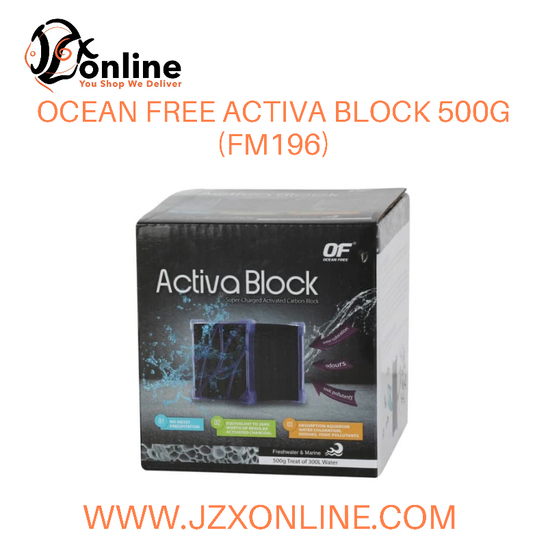 OCEANFREE Activa Block - 500g (Super-Charged Activated Carbon Block)