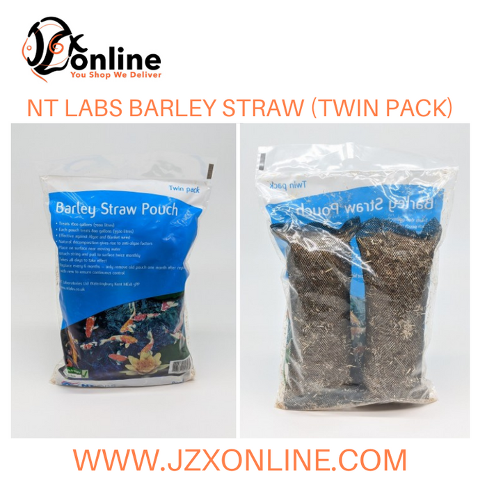 NT LABS Barley Straw Pouch Twin Pack (Effective against green water algae and blanketweed, harmless to pets, wildlife and ponds)