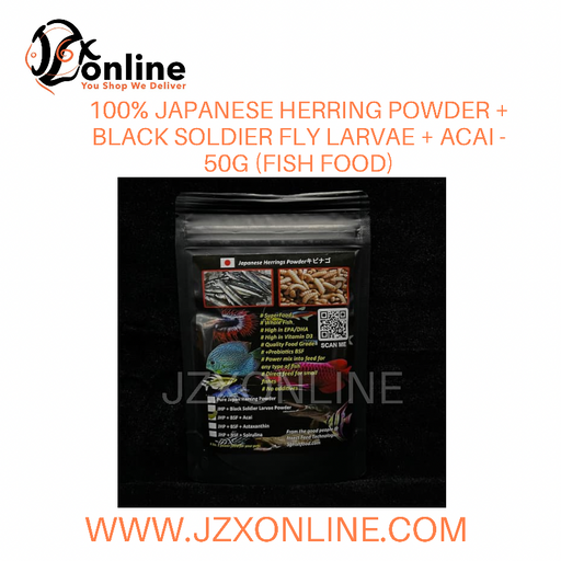 100% Japanese Herring Powder + Black Soldier Fly Larvae Powder + Acai 50g (Fish Food)