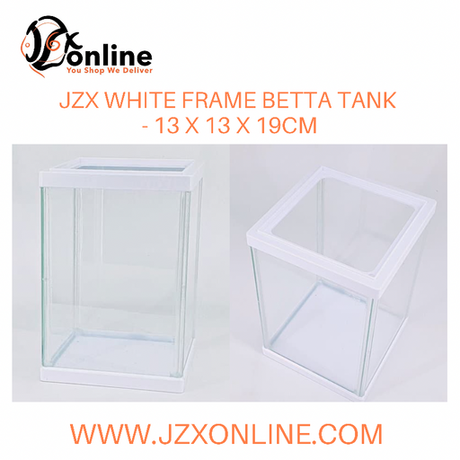 JZX White Frame Betta Tank (13 x 13 x 19cm)