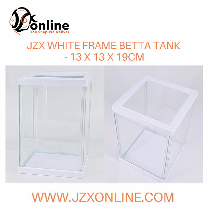 JZX White Frame Betta Tank (13 x 13 x 19cm)