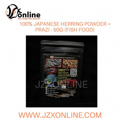 100% Japanese Herring Powder + Black Soldier Fly Larvae Powder + Prazi 50g (Fish Food)