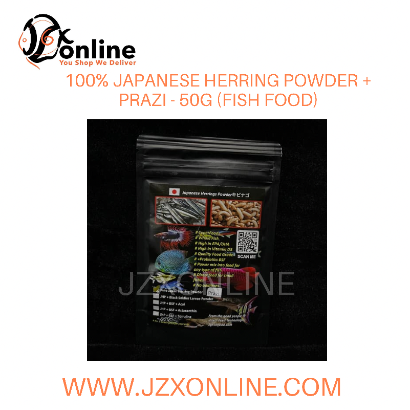 100% Japanese Herring Powder + Black Soldier Fly Larvae Powder + Prazi 50g (Fish Food)
