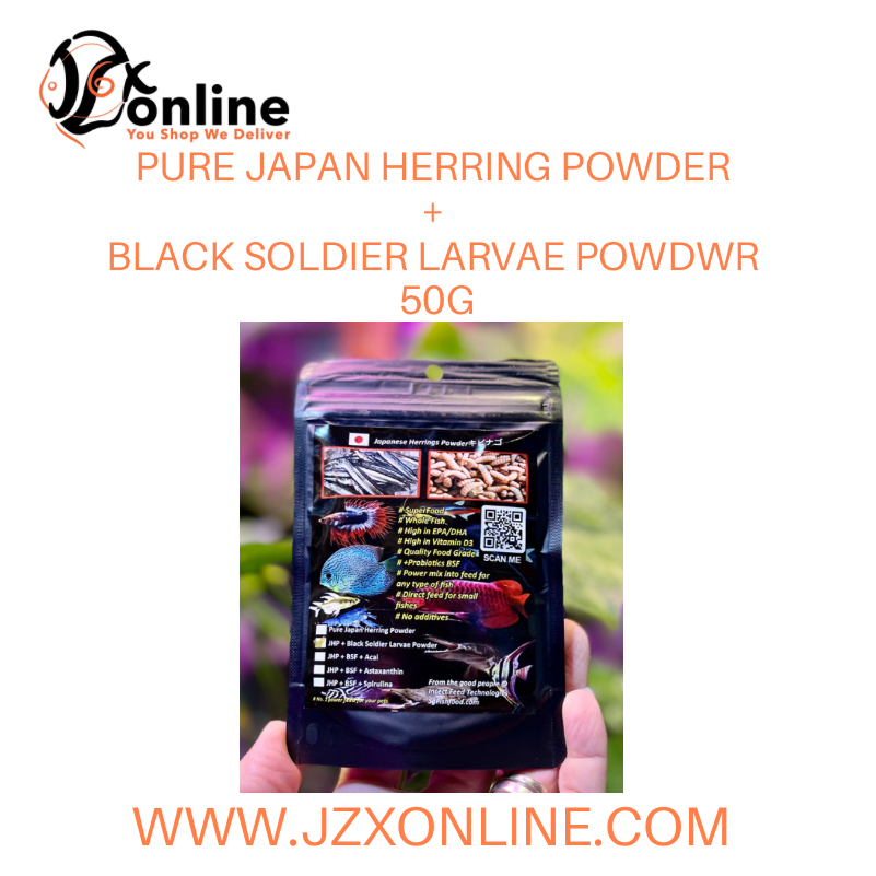 100% Japanese Herring Powder + Black Soldier Fly Larvae Powder 50g (Fish Food)