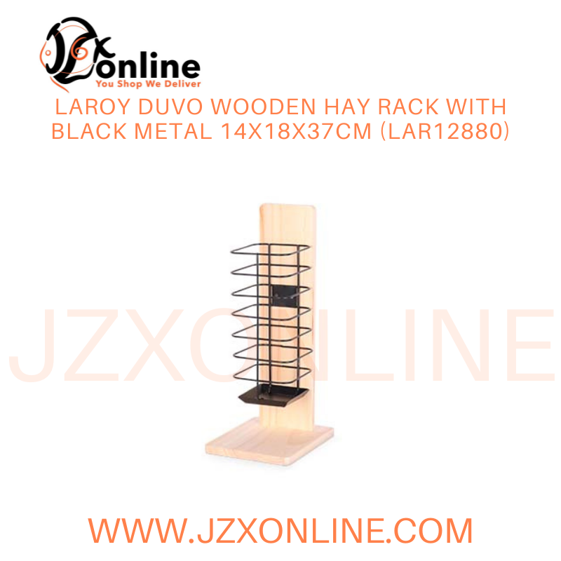LAROY DUVO Wooden hay rack with black metal 14x18x37cm (LAR12880)