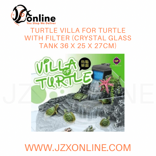 Turtle Villa For Turtle With Filter (Crystal Glass Tank 36 x 25 x 27cm)