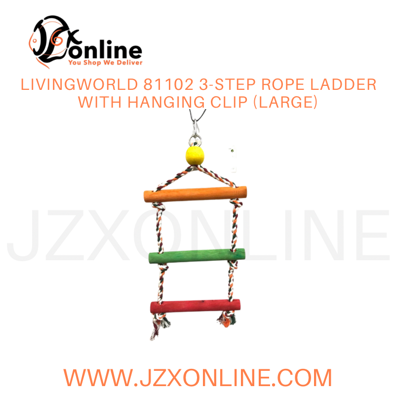 LIVINGWORLD 81102 3-Step Rope Ladder With Hanging Clip (Large)