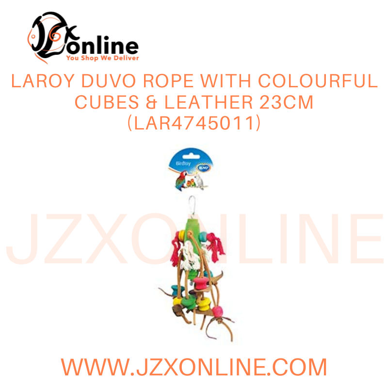 LAROY DUVO Rope with colourful cubes & leather 23cm (LAR4745011)