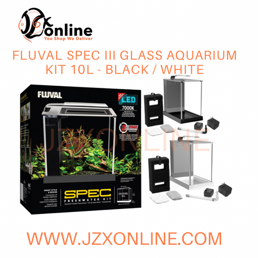 FLUVAL Spec III Glass Aquarium Kit 10L - Black / White