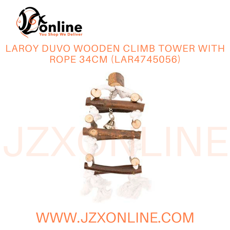 LAROY DUVO Wooden climb tower with rope 34cm (LAR4745056)
