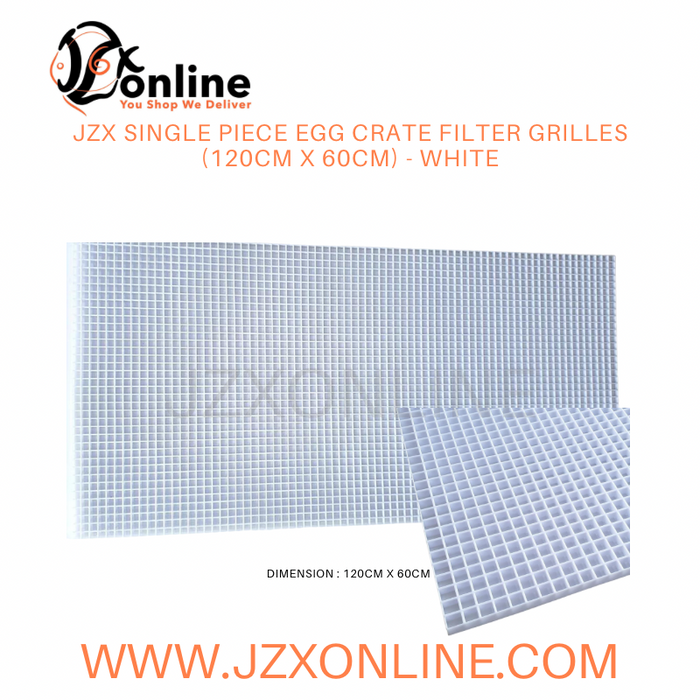 JZX Single Piece Egg Crate Filter Grilles (120cm x 60cm) - Black / White