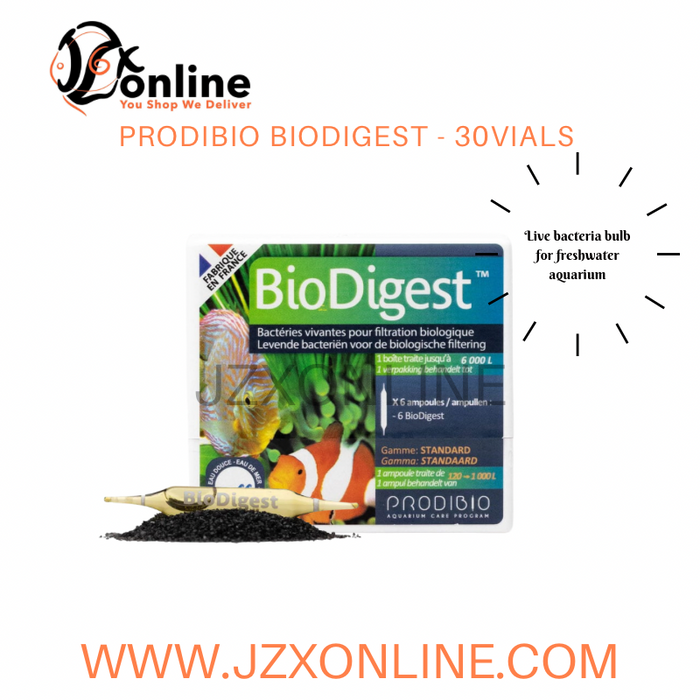 PRODIBIO BioDigest (Live bacteria bulb for freshwater aquarium ) - 12 Vials / 30vials
