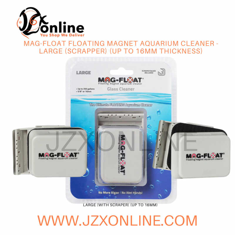 MAG-FLOAT Floating Magnet Aquarium Cleaner (With Scraper) - Large (Up to 16mm thickness)