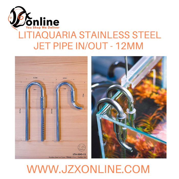 LITIAQUARIA 12mm Stainless Steel Jet Pipe In/Out