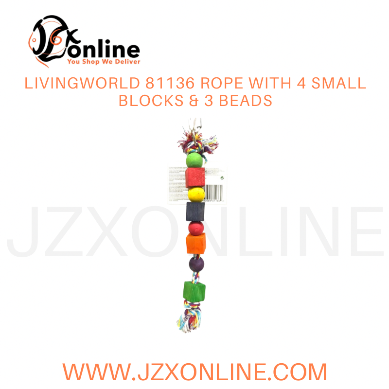 LIVINGWORLD 81136 Rope With 4 Small Blocks & 3 Beads