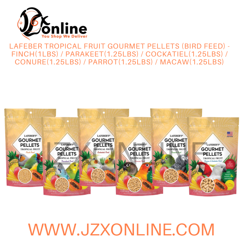 LAFEBER Tropical Fruit Gourmet Pellets (Bird Feed) - Finch / Parakeet / Cockatiel / Conure / Parrot / Macaw