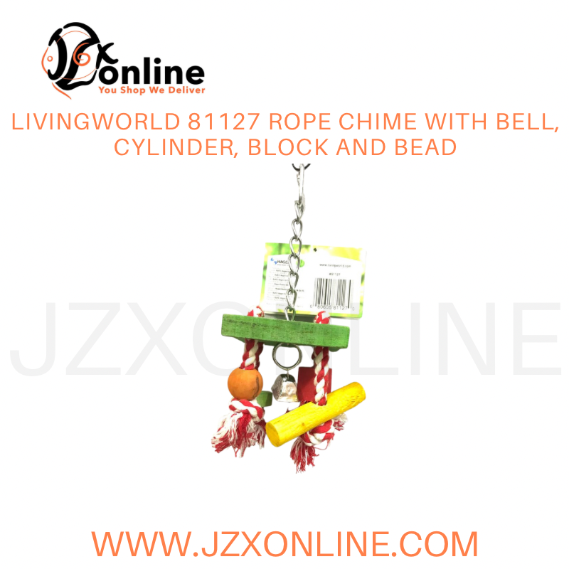 LIVINGWORLD 81127 Rope Chime with Bell, Cylinder, Block and Bead