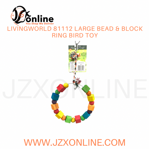 LIVINGWORLD 81112 Large Bead & Block Ring Bird Toy