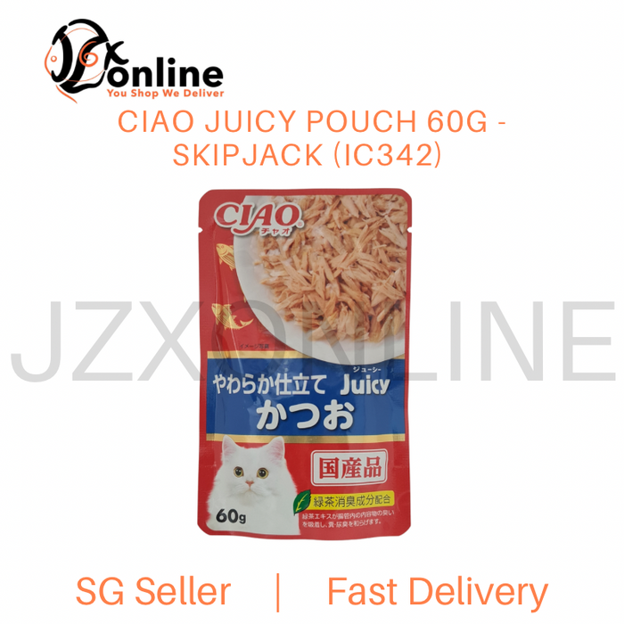CIAO Juicy Pouch 60g - Tuna (IC341) / Skipjack (IC342) / Tuna Shirasu (IC345)