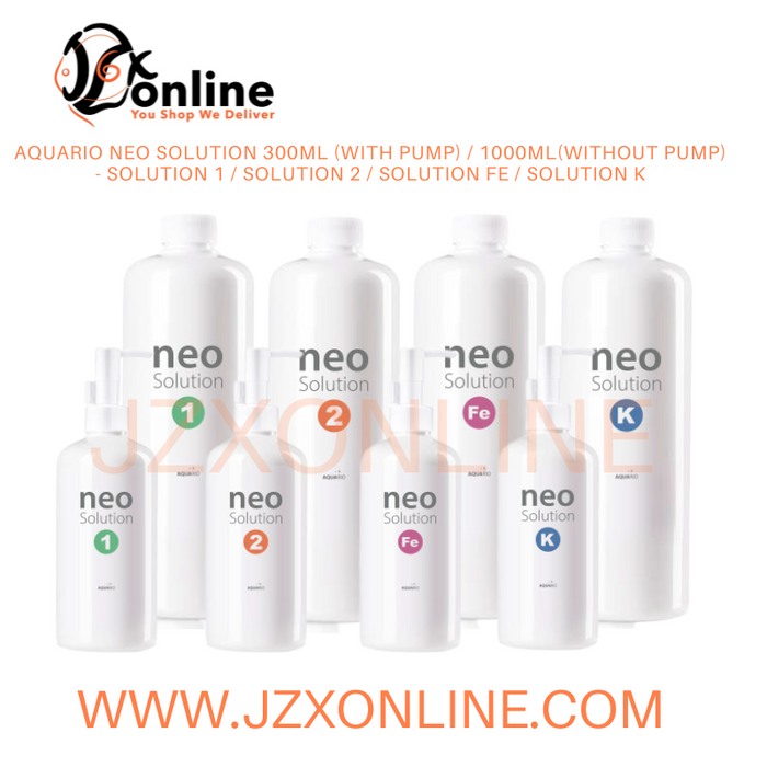 AQUARIO Neo Solution 300ml (With Pump) / 1000ml(Without Pump) - Solution 1 / Solution 2 / Solution Fe / Solution K