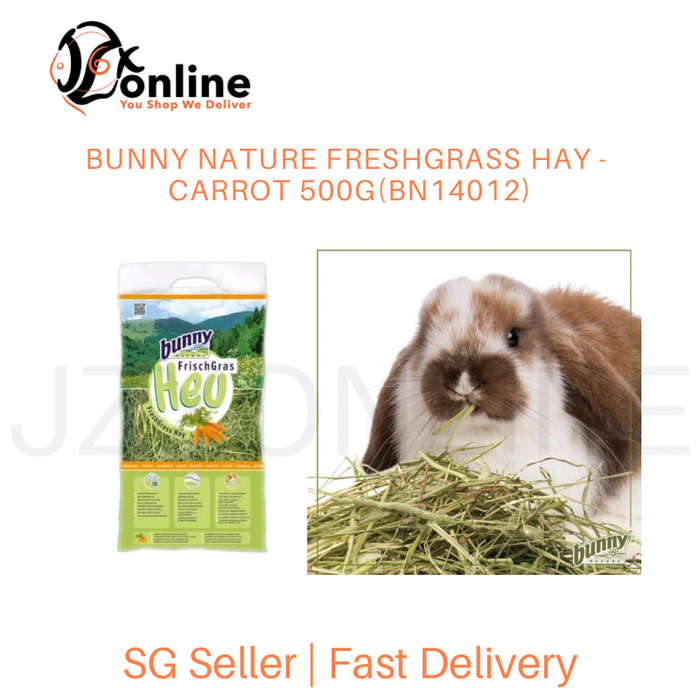 BUNNY NATURE Freshgrass Hay - Pure Nature 750g(BN71115) / Pure Nature 3kg(BN71117) / Apple 500g(BN14010) / Carrot 500g(BN14012) / Rosehip 500g(BN14016) / Vegetable 500g(BN14018) / Blossoms 500g(BN14020)