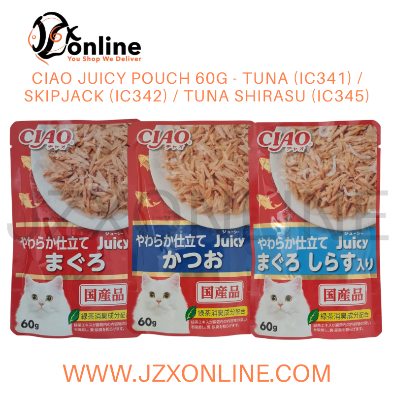 CIAO Juicy Pouch 60g - Tuna (IC341) / Skipjack (IC342) / Tuna Shirasu (IC345)