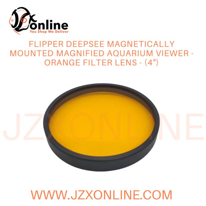 FLIPPER DEEPSEE MAGNETICALLY MOUNTED MAGNIFIED AQUARIUM VIEWER - ORANGE FILTER LENS - (3" / 4" / 5")