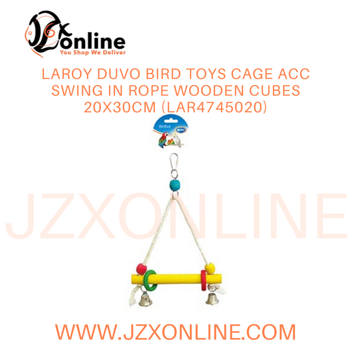LAROY DUVO Bird toys Cage acc swing in rope wooden cubes 20x30cm (LAR4745020)