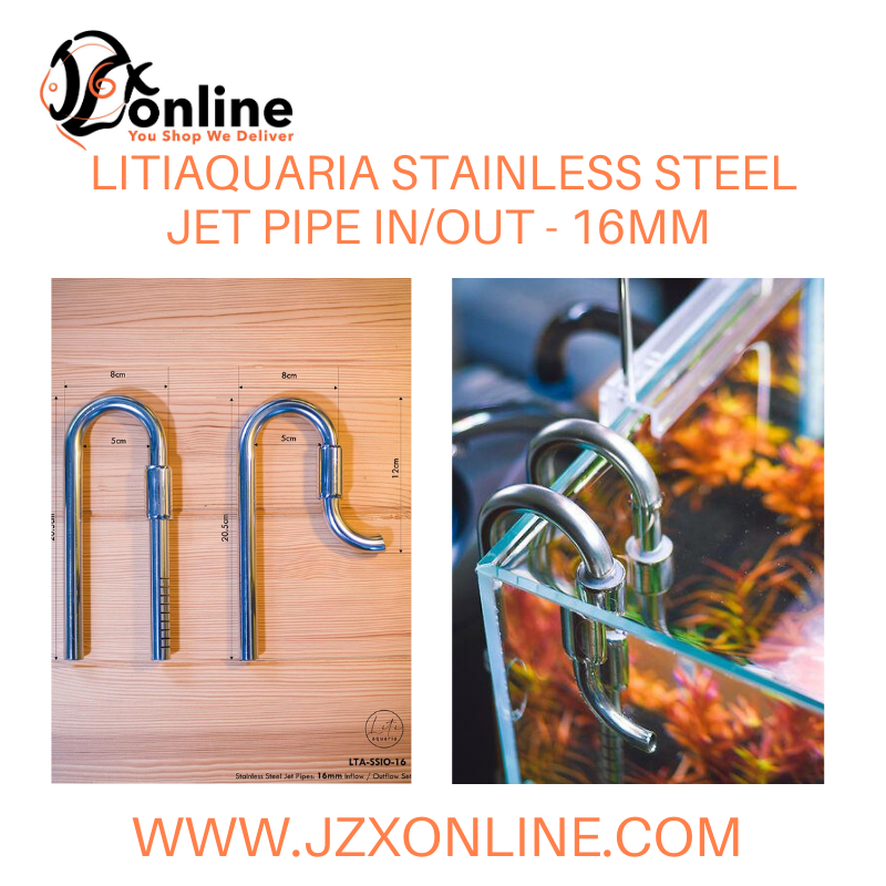 LITIAQUARIA 16mm Stainless Steel Jet Pipe In/Out