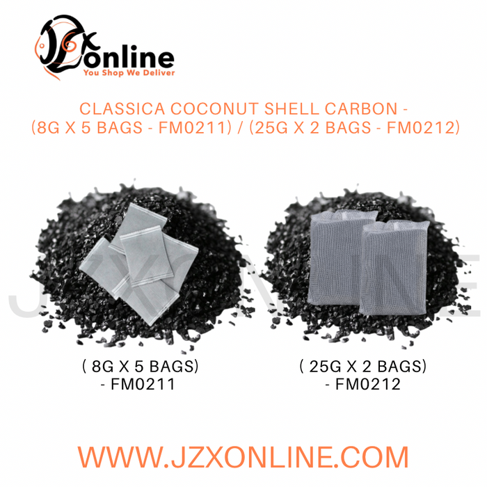 CLASSICA Coconut Shell Carbon - (8g x 5 bags - FM0211) / (25g x 2 bags - FM0212)