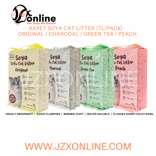 AAPET Soya Cat Litter (7L/Pack) - Original (AC001) / Charcoal (AC002) / Green Tea (AC003) / Peach (AC004)
