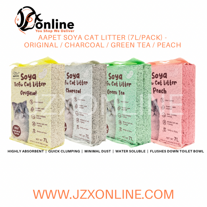 AAPET Soya Cat Litter (7L/Pack) - Original (AC001) / Charcoal (AC002) / Green Tea (AC003) / Peach (AC004)