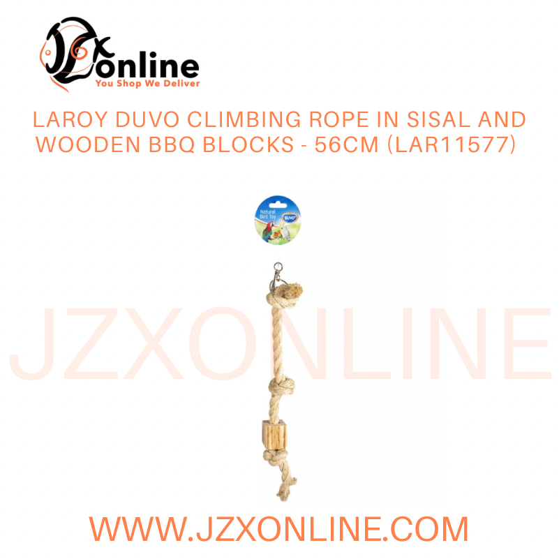 LAROY DUVO Climbing Rope In Sisal and wooden BBQ Blocks 56cm (LAR11577)