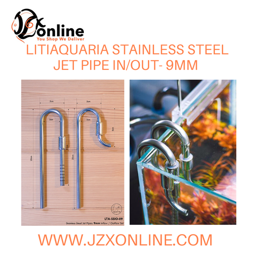 LITIAQUARIA 9mm Stainless Steel Jet Pipe In/Out